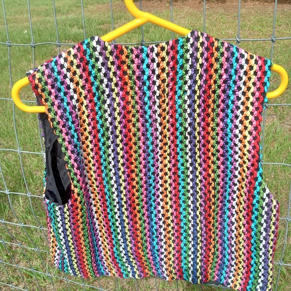 Vintage USA Doncaster Ribbon Weaved Groovy Vest - Picture 3 of 3